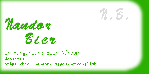 nandor bier business card